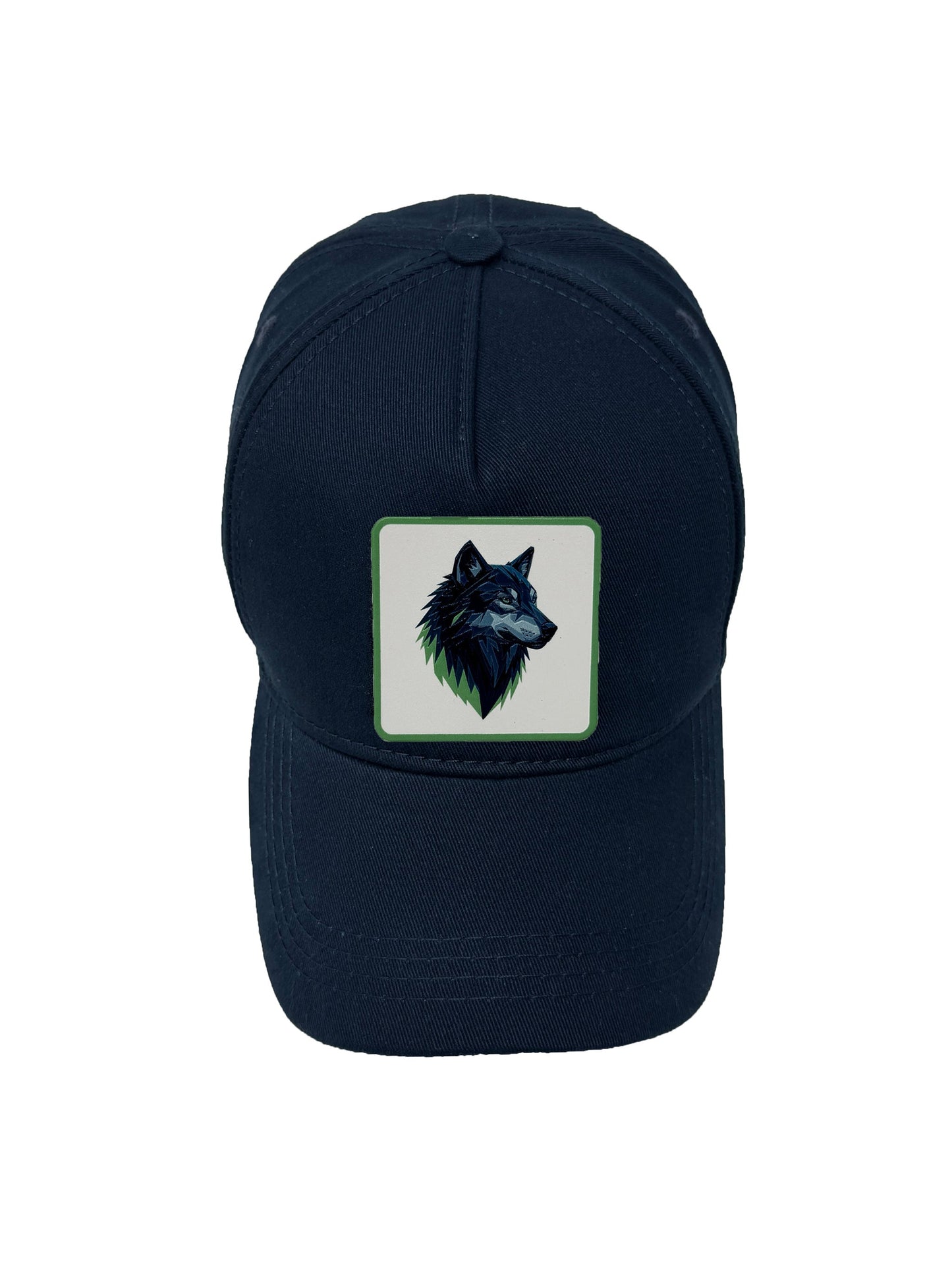 Wolf Instinct | Embossed Removable Patch 5 Panel Baseball Hat – %100 Cotton, Adjustable Strapback, Curved Bill , One Size Fits Most