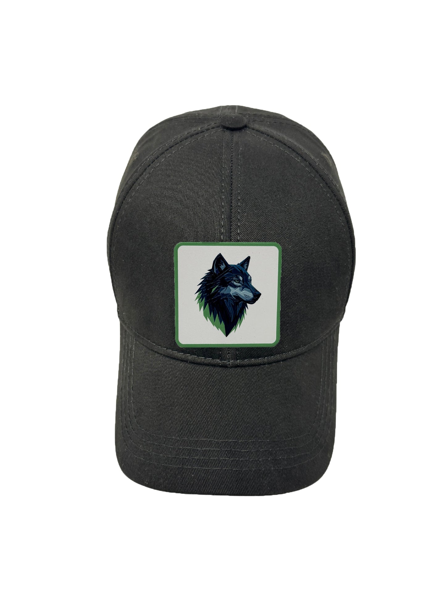 Wolf Instinct | Embossed Removable Patch 6 Panel Baseball Hat – %100 Cotton, Adjustable Strapback, Curved Bill , One Size Fits Most