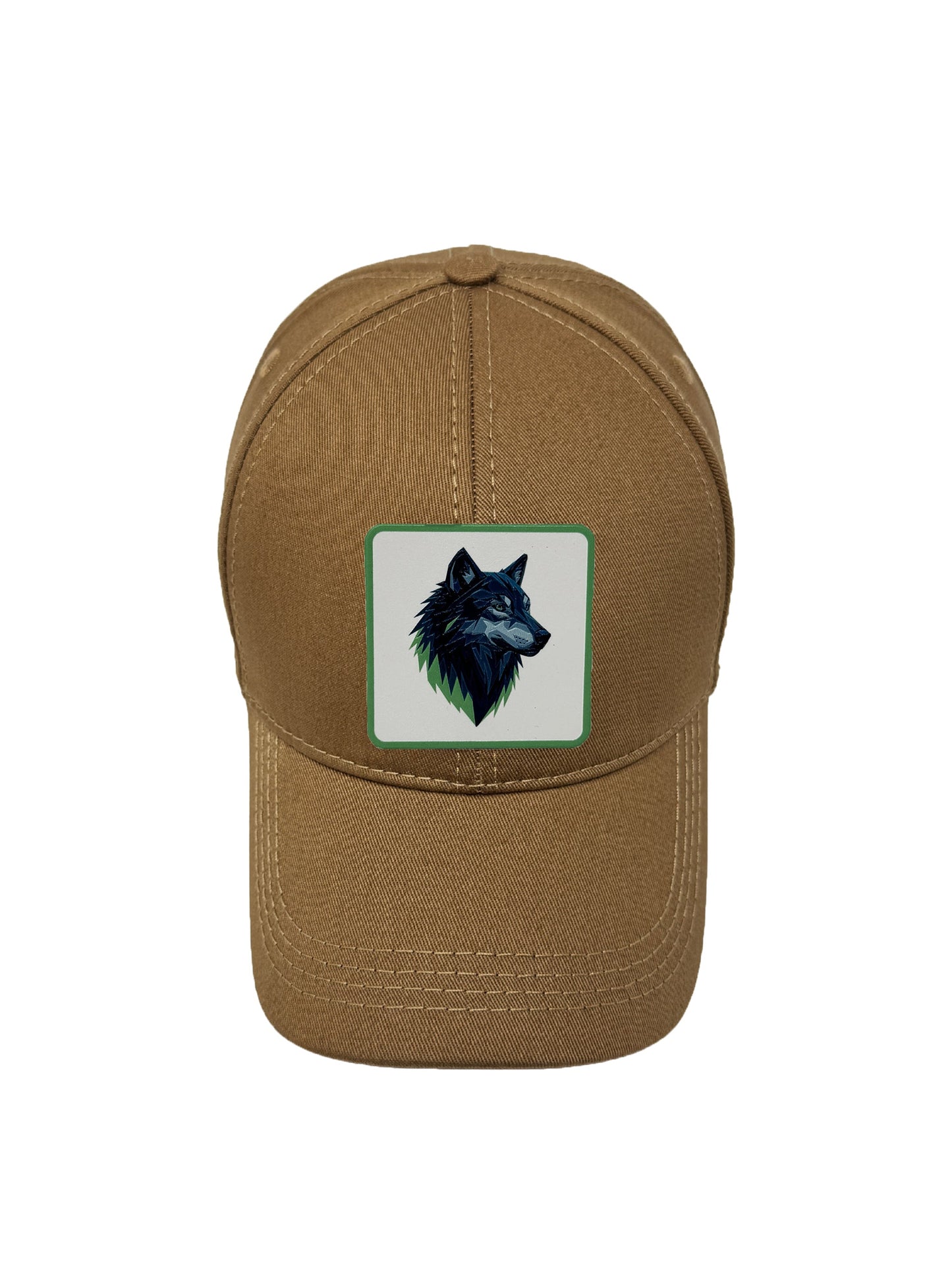 Wolf Instinct | Embossed Removable Patch 6 Panel Baseball Hat – %100 Cotton, Adjustable Strapback, Curved Bill , One Size Fits Most