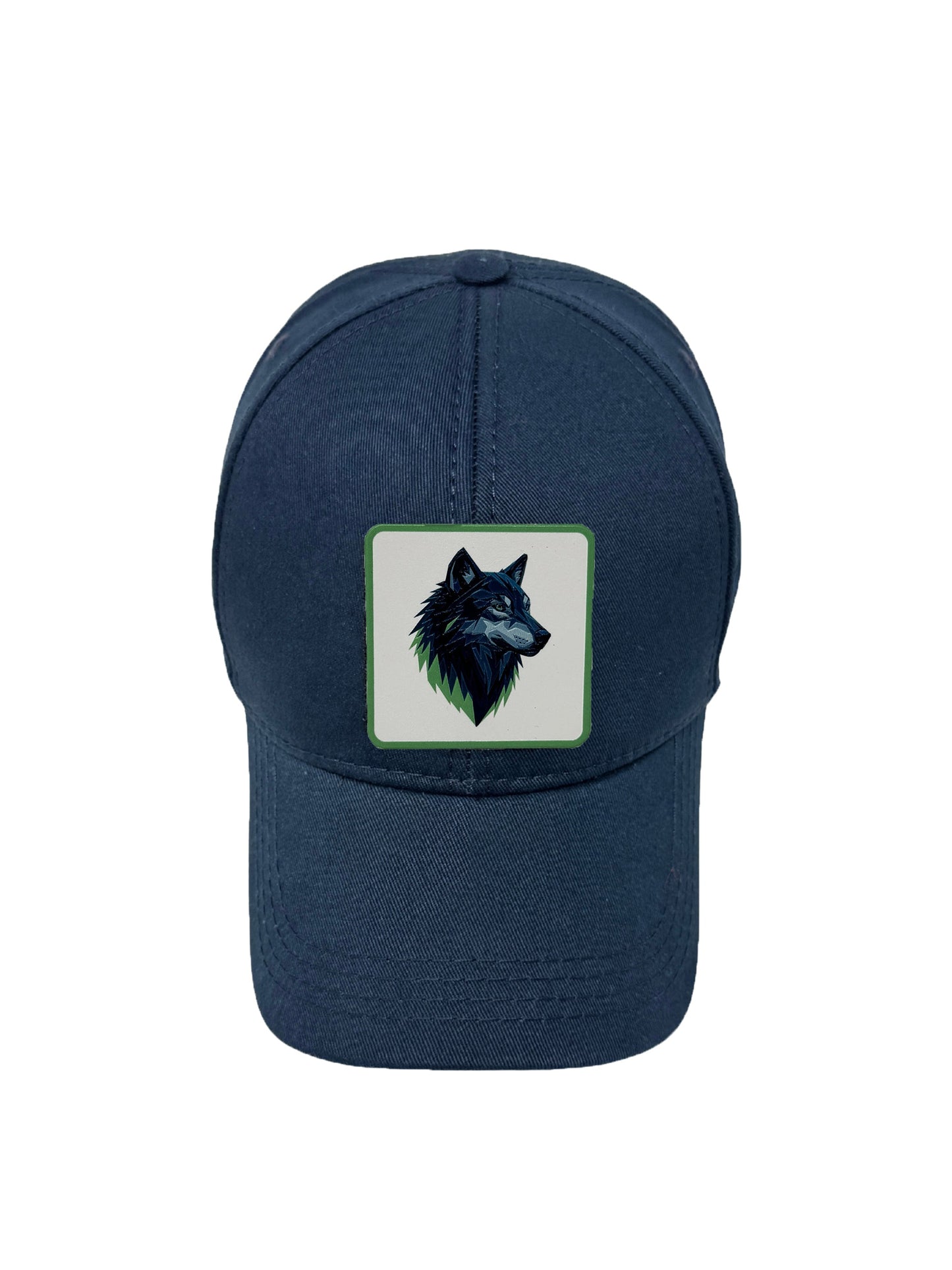 Wolf Instinct | Embossed Removable Patch 6 Panel Baseball Hat – %100 Cotton, Adjustable Strapback, Curved Bill , One Size Fits Most