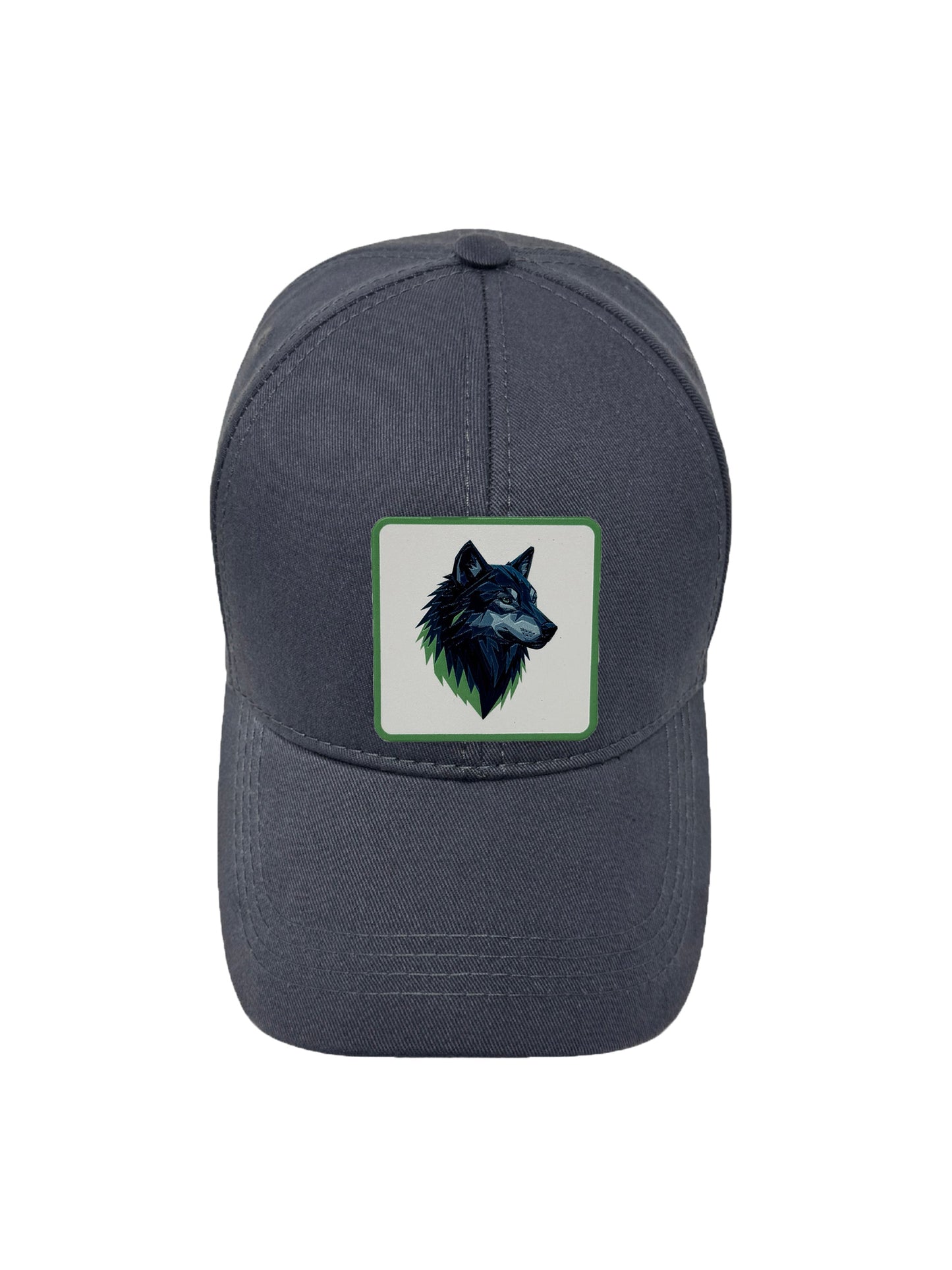 Wolf Instinct | Embossed Removable Patch 6 Panel Baseball Hat – %100 Cotton, Adjustable Strapback, Curved Bill , One Size Fits Most