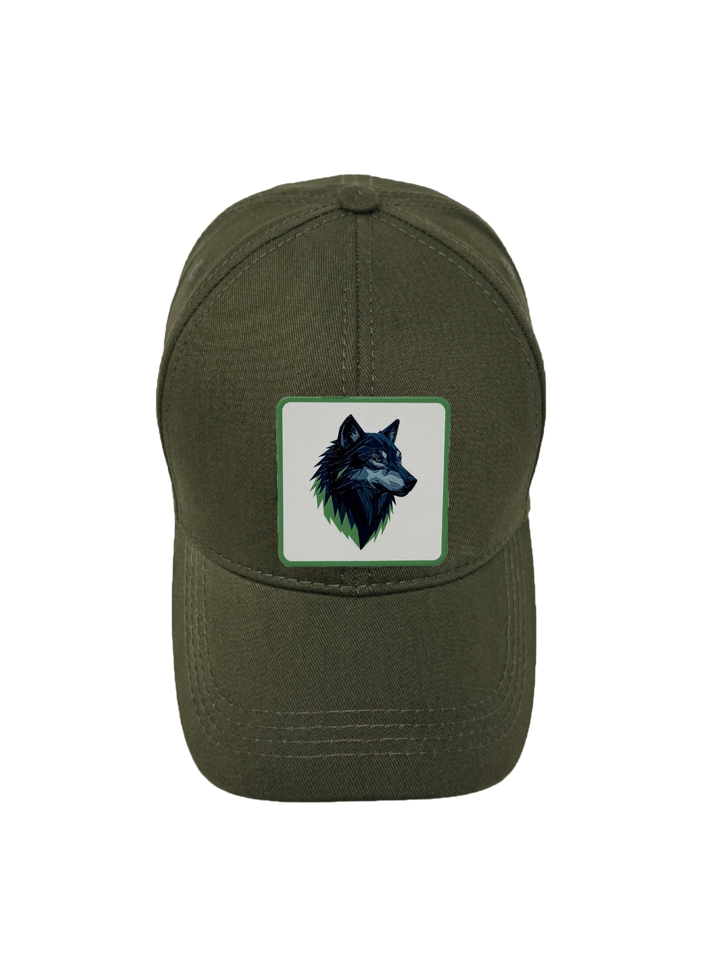 Wolf Instinct | Embossed Removable Patch 6 Panel Baseball Hat – %100 Cotton, Adjustable Strapback, Curved Bill , One Size Fits Most