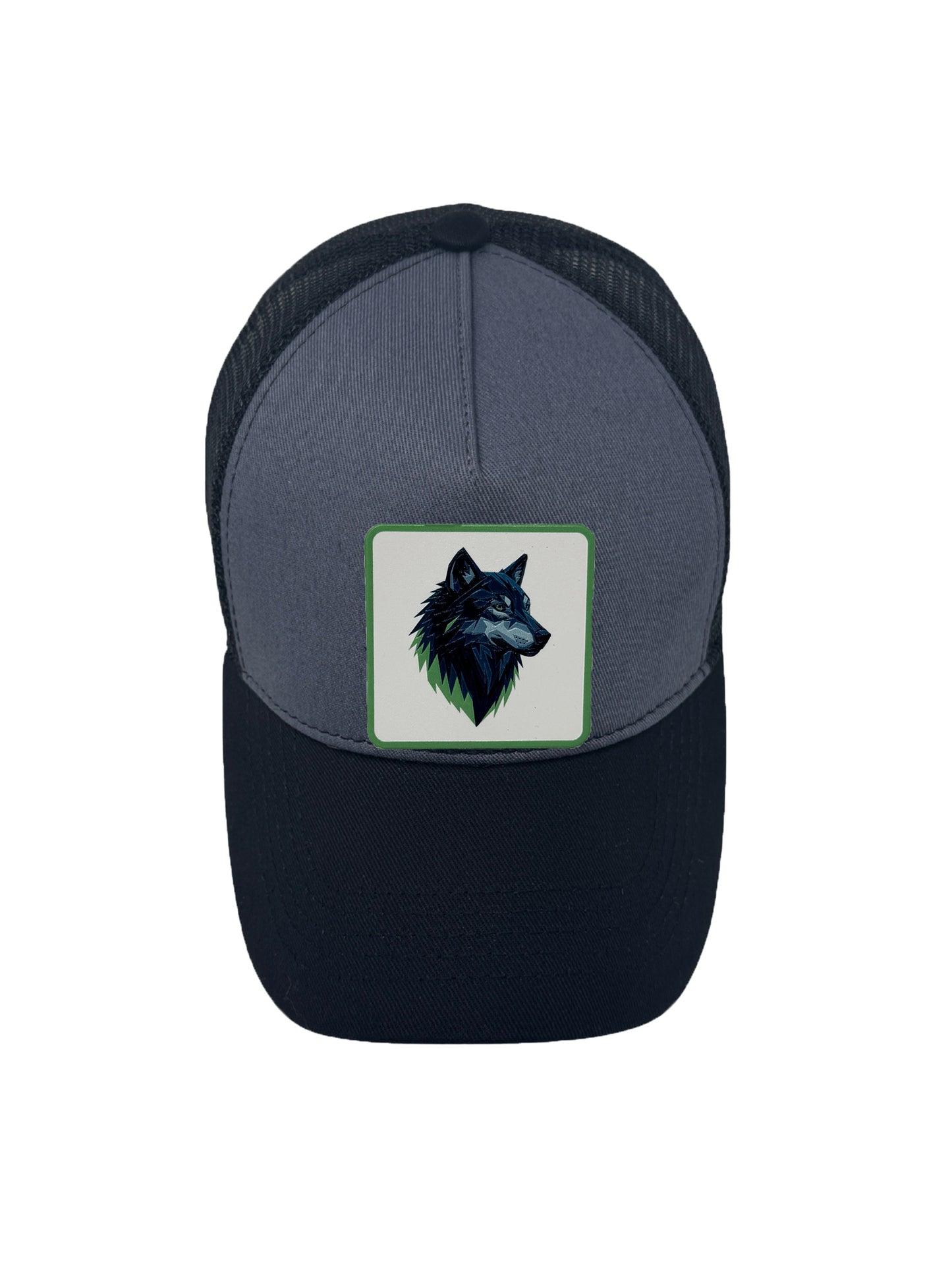 Wolf Instinct | Embossed Removable Patch Trucker Hat – Adjustable Snapback, Breathable Mesh, One Size Fits Most