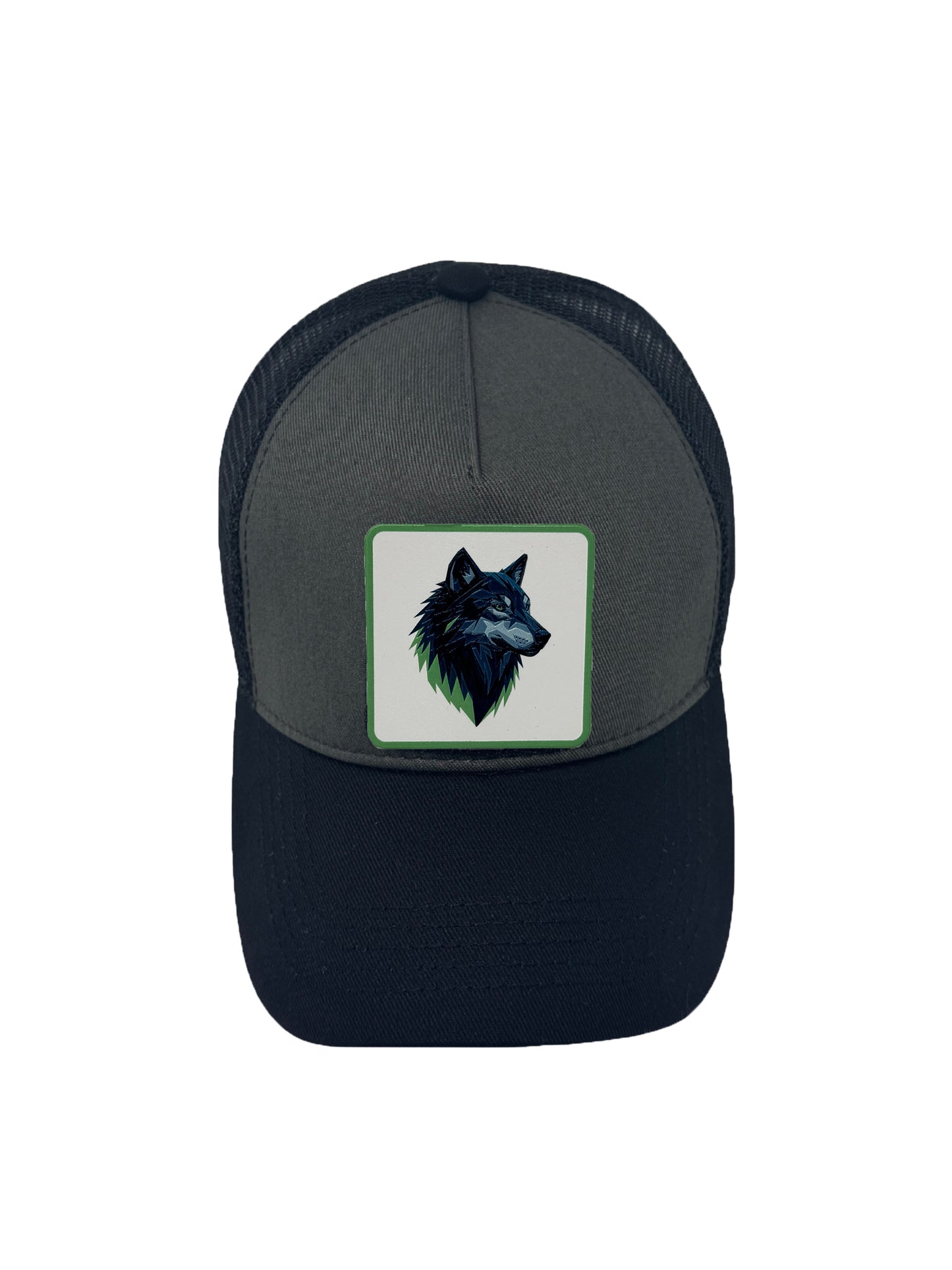 Wolf Instinct | Embossed Removable Patch Trucker Hat – Adjustable Snapback, Breathable Mesh, One Size Fits Most