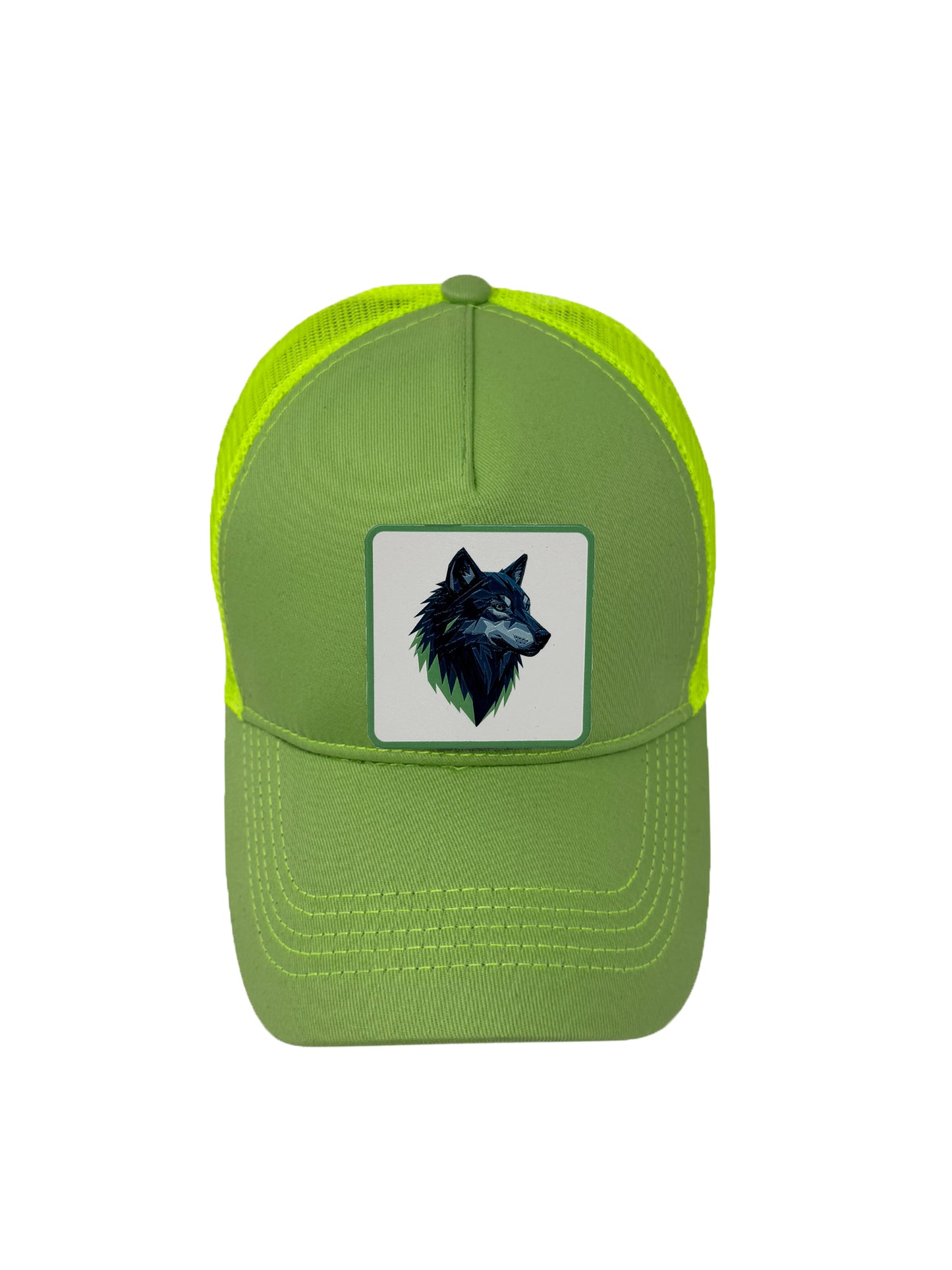 Wolf Instinct | Embossed Removable Patch Trucker Hat – Adjustable Snapback, Breathable Mesh, One Size Fits Most